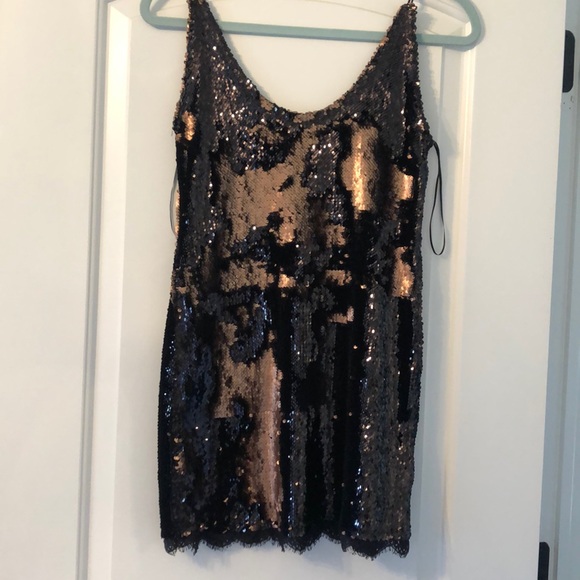 free people black sequin dress Sofie Black Sequin Knit Strapless Mini Dress